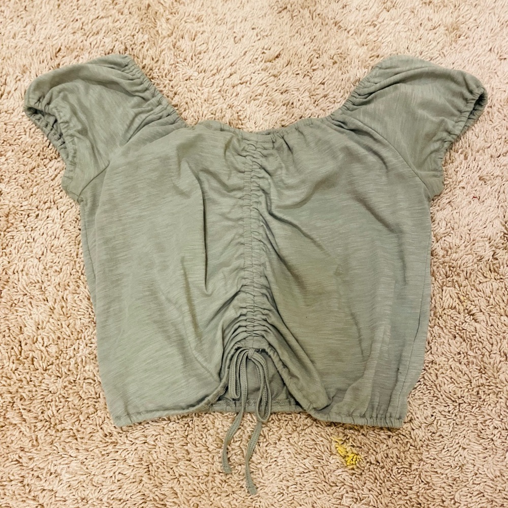 Olive Green Summer Crop Top